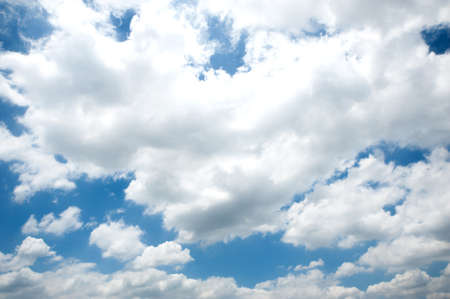 Beautiful Blue Sky Background Template With Some Space for Input Text Message Below Isolated on Blue skyの写真素材