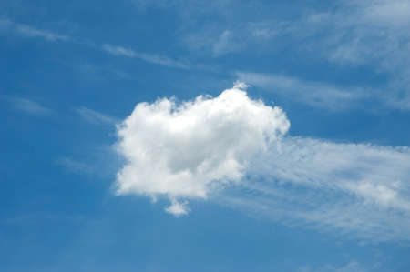 Beautiful Blue Sky Background Template With Some Space for Input Text Message Below Isolated on Blue skyの写真素材