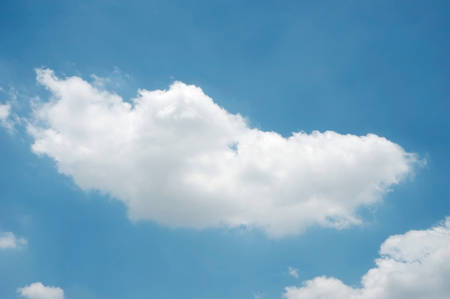 Beautiful Blue Sky Background Template With Some Space for Input Text Message Below Isolated on Blue skyの写真素材