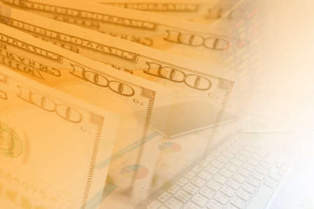 US dollars and finance background. Macro image.の写真素材