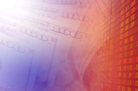 US dollars and finance graph. Macro image.の写真素材