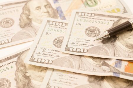 US dollars and finance background. Macro image.の写真素材
