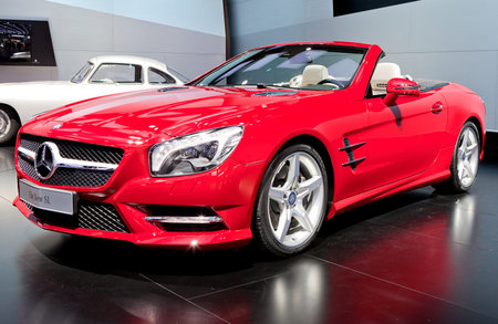 DETROIT - JANUARY 11: The new Mercedes Benz SL at the 2012 North American International Auto Show...