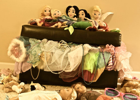 Overflowing toy chestの写真素材