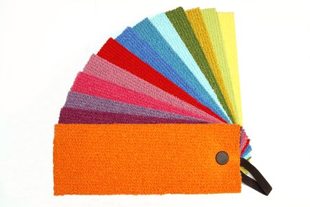 Samples of carpet coverings on a white backgroundの写真素材