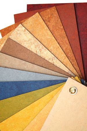 The samples of natural linoleum located a fanの写真素材