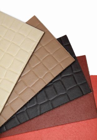 The samples of natural linoleum located a fanの写真素材