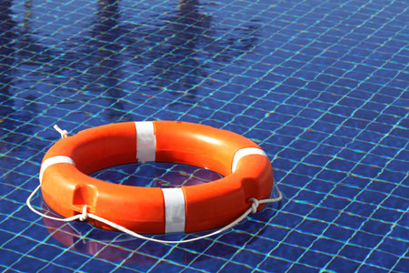 The life buoy floating on water