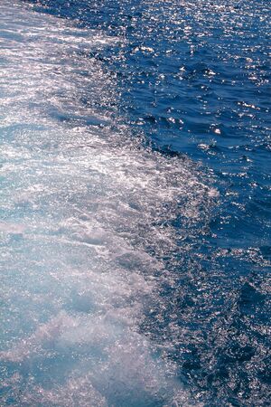 The remained trace on water after the steam-shipの写真素材