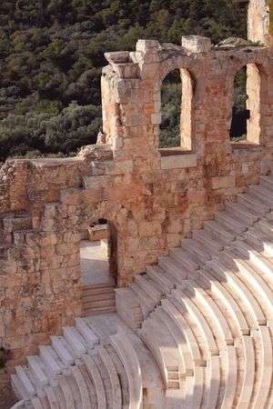 Ruins of ancient amphitheatre are in Greeceの写真素材
