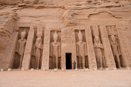 The Great Temple of Ramesses II at Abu Simbel, Egyptの写真素材