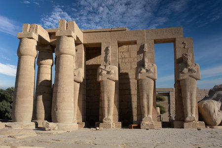 Ramesseum near the valley of Kings, Egyptiaの写真素材