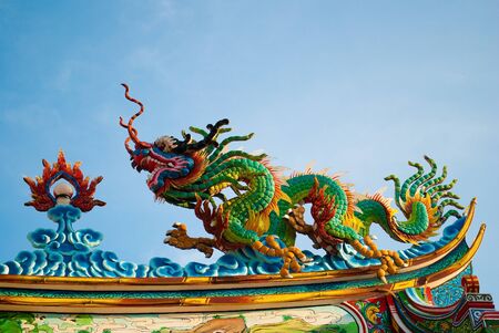 molded dragon figure San Chao Leng San Keng in Phang-nga thailandの写真素材