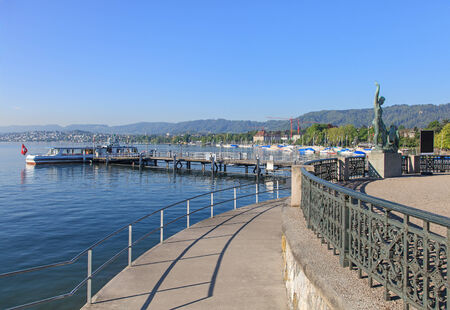 Lake Zurich, view from Zurich city の写真素材