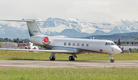 Kloten, Switzerland - 4 May, 2015: a jet  in the Zurich Kloten Airport, also known as Zurich...