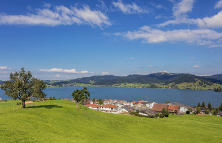View in Einsiedeln, Switzerland.の写真素材