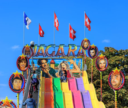 Lucerne, Switzerland - 3 October, 2015: the Niagara attraction on Europaplatz square. Lucerne is a...