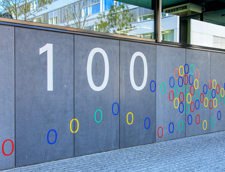 Zurich, Switzerland - 20 April, 2016: wall of the Google office building. Google is a multinational...