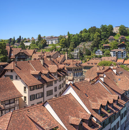 View on the historic part of the city of Bern in summer. The city of Bern is the capital of...