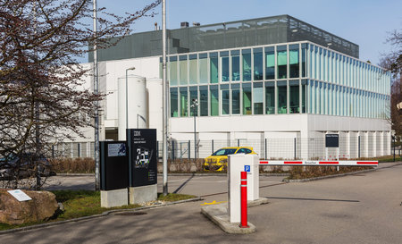 Ruschlikon, Switzerland - April 2, 2018: one of the buildings of IBM Research - Zurich. IBM Research...