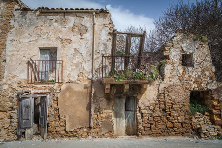 Pictures taken in poggioreale after the famous earthquake of 1968の写真素材