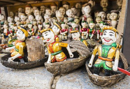 Traditional water puppets in Hanoi, Vietnamの写真素材