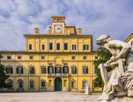Stunning view of Ducal garden's palace, Parma, Italyのeditorial素材
