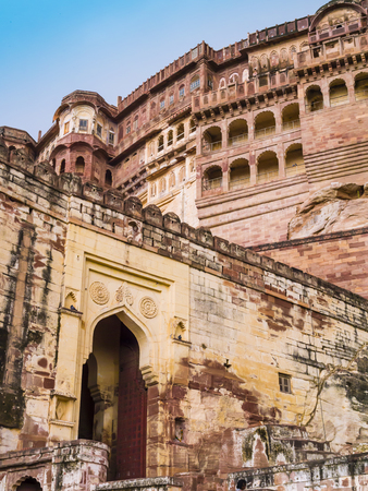 Stunning view of Maharajah Palace in  Mehrangarh fort, Jodphur, Rajasthan, Indiaのeditorial素材