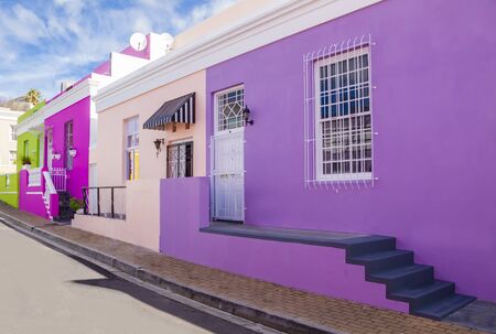 Stunning view of Bo Kaap District, one of the most colorful neighborhoods in Cape Town, South Africaの写真素材