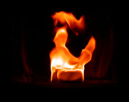 flame isolated on blackの写真素材