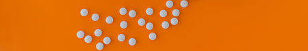 banner. topview of methyl folate tablets. dietary concept. dietary supplement close-up