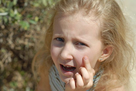 child girl blonde portrait crying