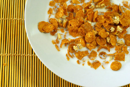 cornflakes in milk