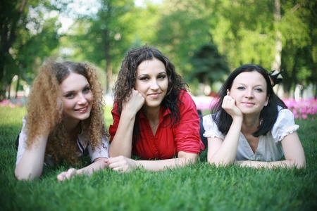 fresh on the grass to lie down to rest in the summerの写真素材