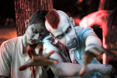 Zombies on the day of Halloweenの写真素材