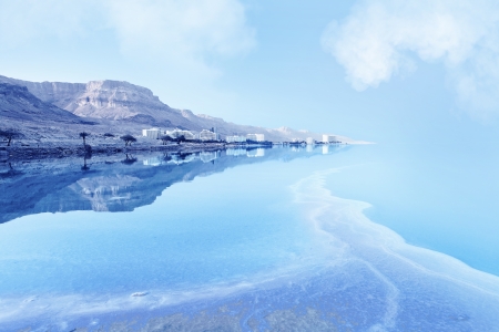 resorts of the Dead Sea in Israel in the summer vacationの写真素材
