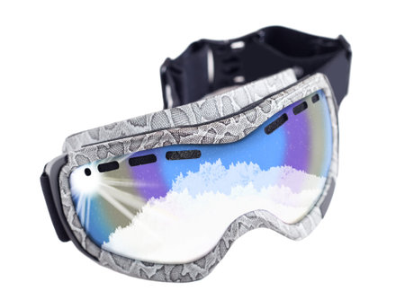 goggles for snowboarding on an isolated backgroundの写真素材