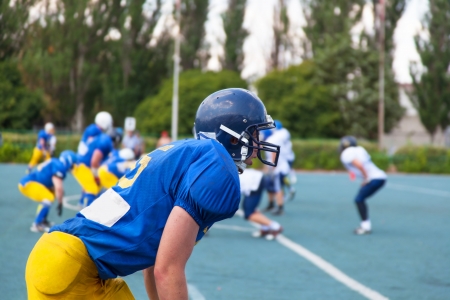 American football player, ready for battleの写真素材