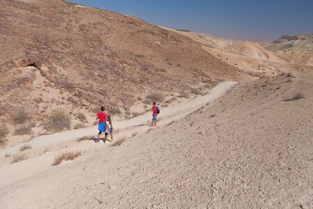 family travel in the desert summer dayの写真素材