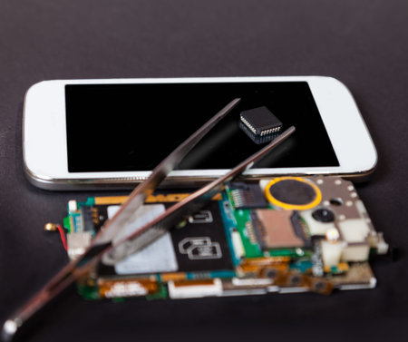 repair of mobile devices, electronics background