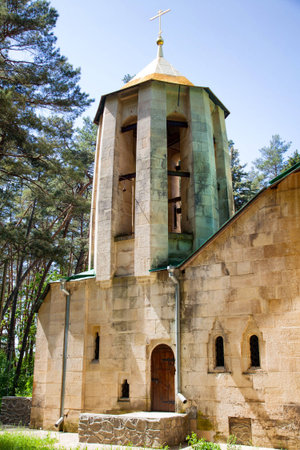 KHARKOV UKRAINE - 17 may 2014  bell tower of the orthodox church of all saints  17 May Ukraine 