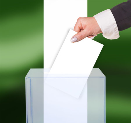 electoral vote by ballot, under the Nigeria flag