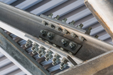 metal structural closeup on the construction site