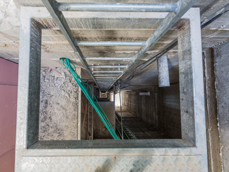 metal ladder on a construction site kind of from the top