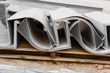 background of metal constructions closeupの写真素材