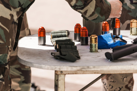 soldiers on maneuversの写真素材