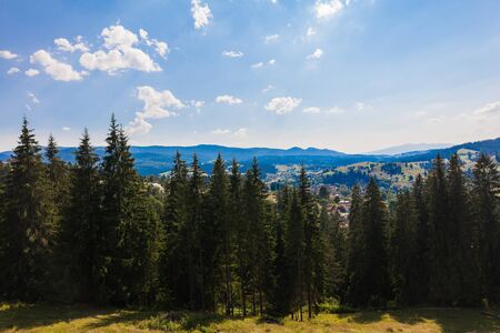 Rural mountain landscape of the Montenegrin ridge in Carpathiansの写真素材