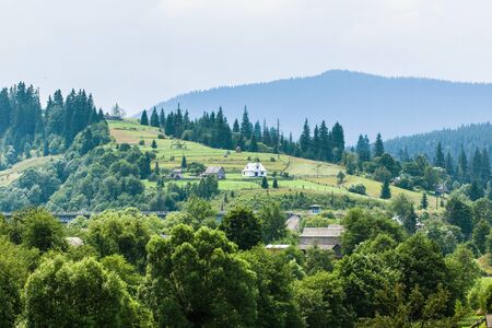 Rural mountain landscape of the Montenegrin ridge in Carpathiansの写真素材