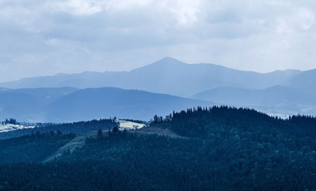 summer landscape of the Montenegrin ridge in Carpathiansの写真素材