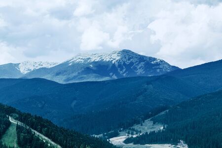 summer landscape of the Montenegrin ridge in Carpathiansの写真素材